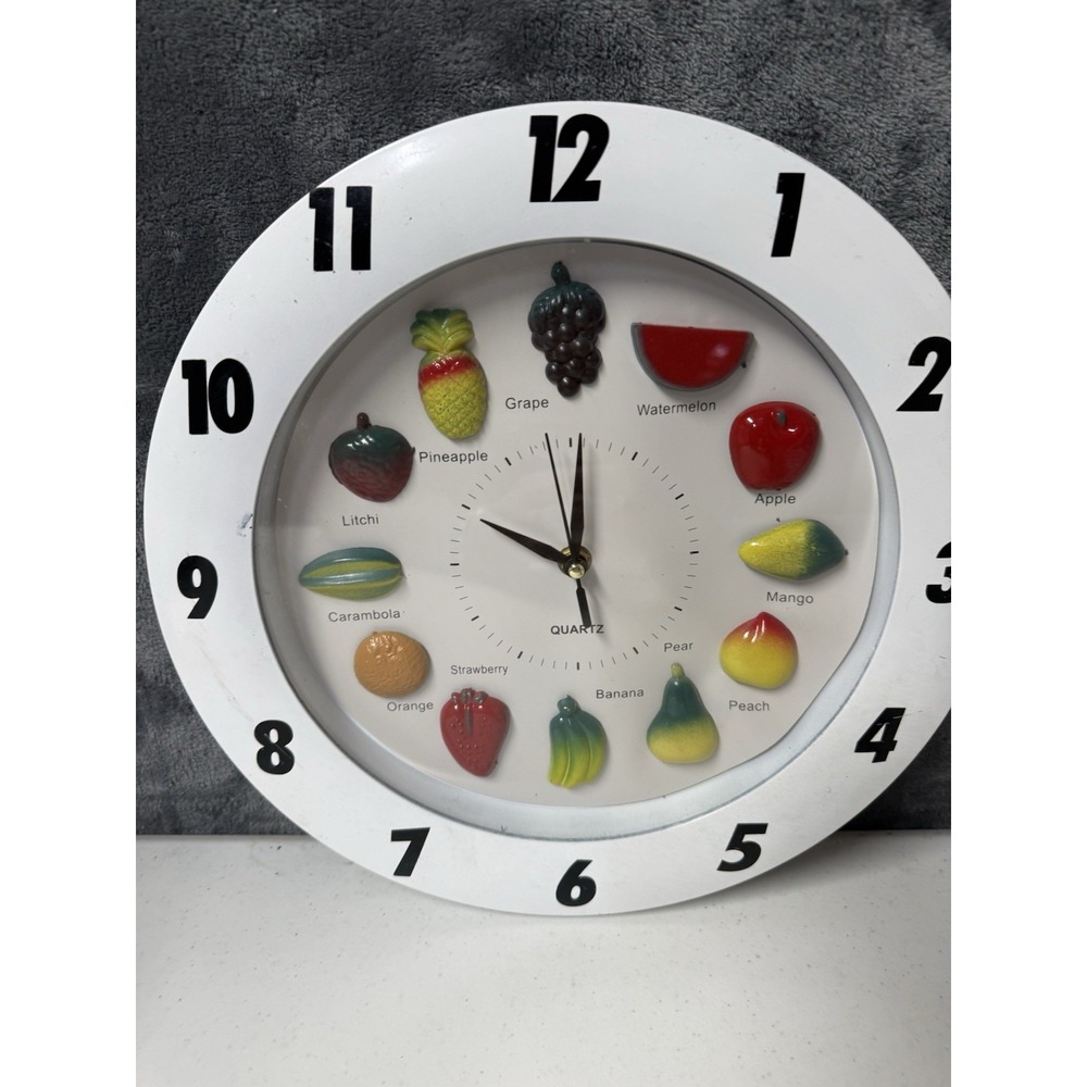 3D fruit kitchen wall clock HTF One Of A Kind Kitchen Retro Country - Picture 2 of 3